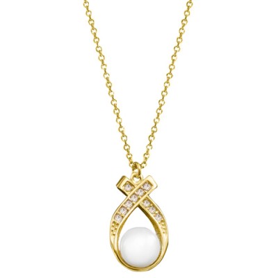 Χρυσό κολιέ Κ14 με μαργαριτάρι