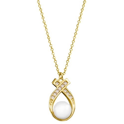 Χρυσό κολιέ Κ14 με μαργαριτάρι