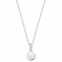Κολιέ λευκόχρυσό Κ14 με μαργαριτάρι και ζιργκόν