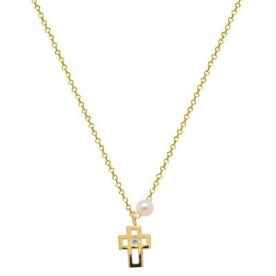 Χρυσό κολιέ Κ14 με σταυρουδάκι