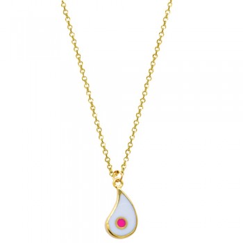 Χρυσό κολιέ σταγόνα Κ14 με μάτι
