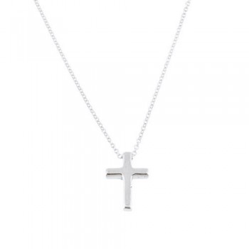 Λευκόχρυσο κολιέ Κ14 με σταυρουδάκι