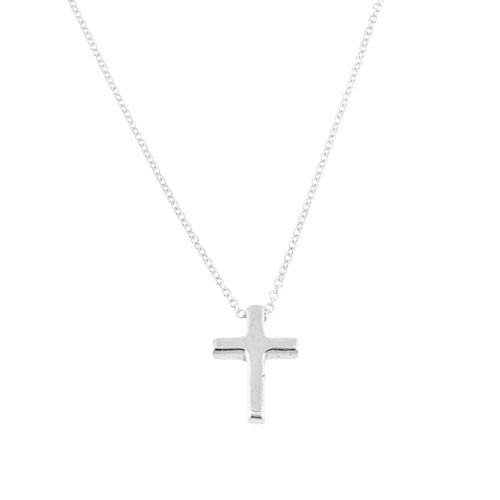 Λευκόχρυσο κολιέ Κ14 με σταυρουδάκι