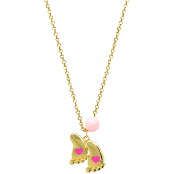 Χρυσό κολιέ πατουσάκια Κ14