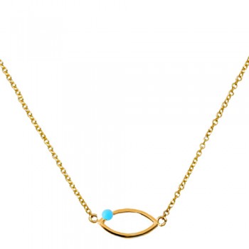 Χρυσό κολιέ μάτι Κ14