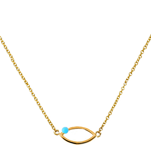 Χρυσό κολιέ μάτι Κ14