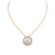 Κολιέ από ροζ χρυσό Κ14 με μαργαριτάρι και ζιργκόν