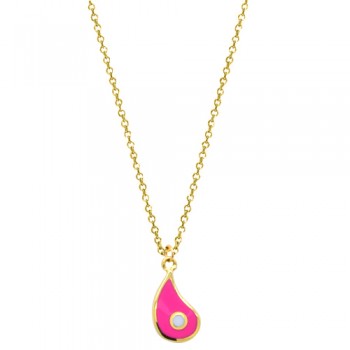 Χρυσό κολιέ σταγόνα Κ14 με μάτι