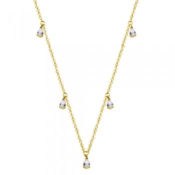 Χρυσό κολιέ Κ14 με σταγόνες