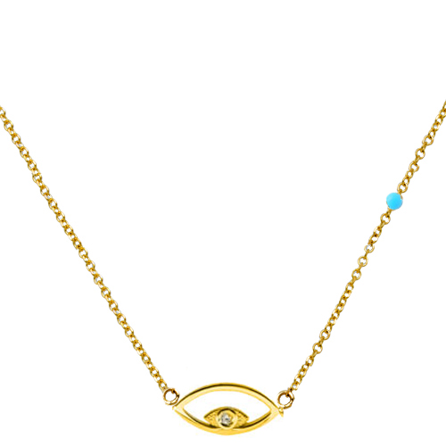 Χρυσό κολιέ μάτι Κ14