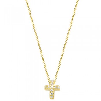 Χρυσό κολιέ Κ14 με σταυρουδάκι
