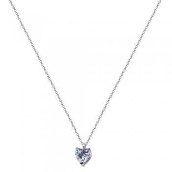 Λευκόχρυσο κολιέ καρδιά Κ14 με ζιργκόν