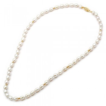 Κολιέ με μαργαριτάρια και χρυσό Κ14