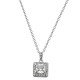 Λευκόχρυσο κολιέ τετράγωνη ροζέτα Κ14 με ζιργκόν