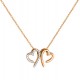 Κολιέ καρδιές από ροζ χρυσό Κ14