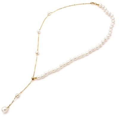 Χρυσό κολιέ Κ14 με μαργαριτάρια