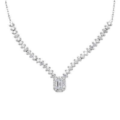 Λευκόχρυσο νυφικό κολιέ Κ14 με ζιργκόν