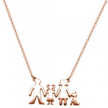 Ροζ χρυσό κολιέ οικογένεια Κ14 με σκυλάκι