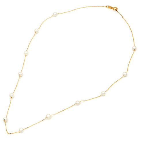 Χρυσό κολιέ Κ14 με μαργαριτάρια