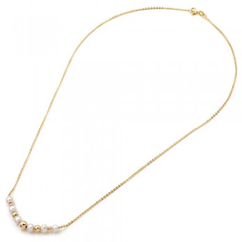 Χρυσό κολιέ Κ14 με μαργαριτάρια