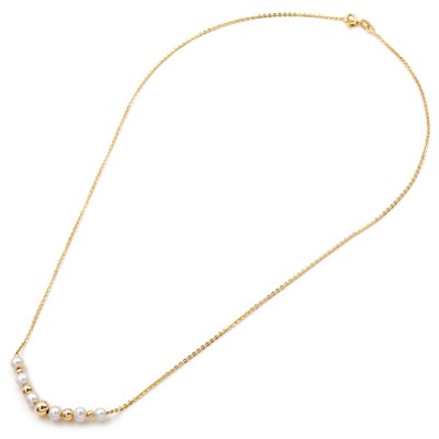 Χρυσό κολιέ Κ14 με μαργαριτάρια