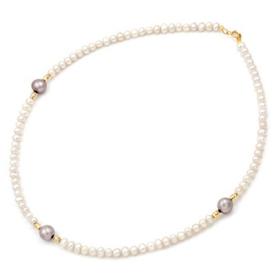 Κολιέ με μαργαριτάρια και χρυσό Κ14