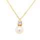 ΄Χρυσό κολιέ Κ14 με μαργαριτάρι και ζιργκόν