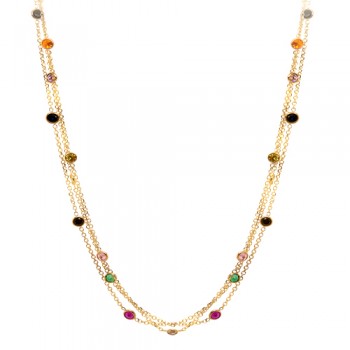 Χρυσό κολιέ Κ9 με ζιργκόν