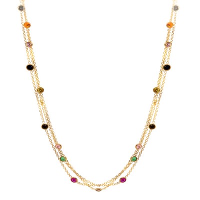 Χρυσό κολιέ Κ9 με ζιργκόν