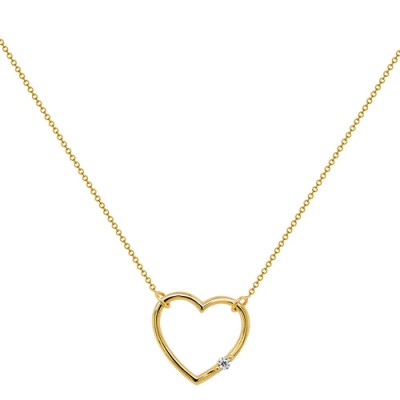 Χρυσό κολιέ καρδιά Κ14 με ζιργκόν