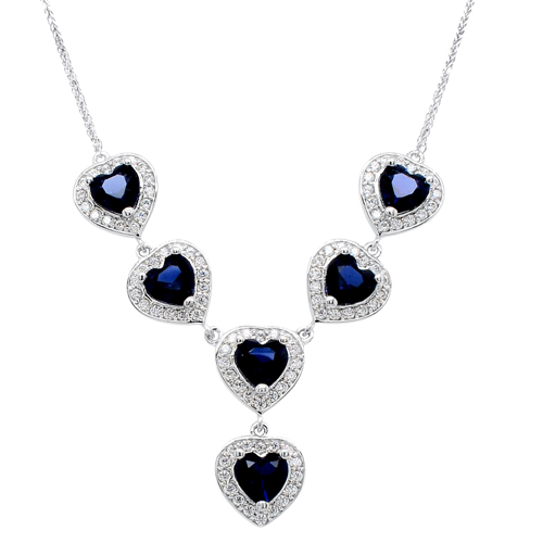 Λευκόχρυσο κολιέ καρδιές Κ14 με ζιργκόν