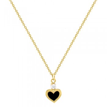 Χρυσό κολιέ καρδιά Κ14 με ζιργκόν