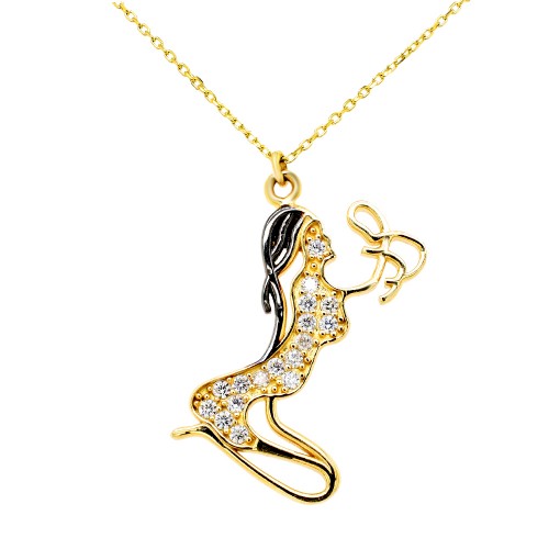 Χρυσό κολιέ μαμά και μωρό Κ14