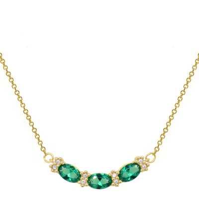 Χρυσό κολιέ Κ14 με οβάλ ζιργκόν