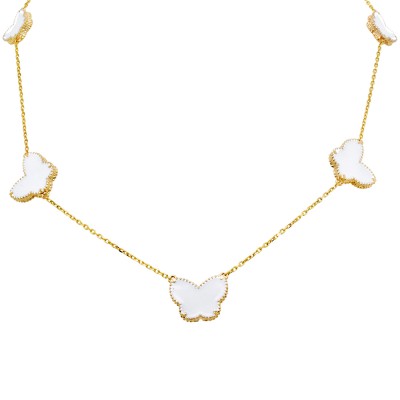 Χρυσό κολιέ πεταλούδες Κ14