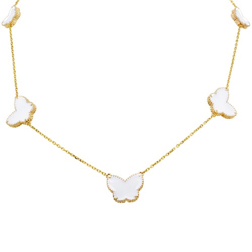 Χρυσό κολιέ πεταλούδες Κ14