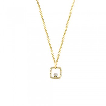 Χρυσό κολιέ Κ9 με ζιργκόν