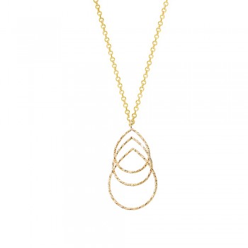 Χρυσό κολιέ σταγόνες Κ14