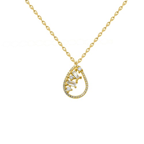 Χρυσό κολιέ Κ9 με ζιργκόν