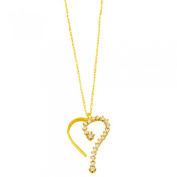 Χρυσό κολιέ καρδιά Κ14 με ζιργκόν