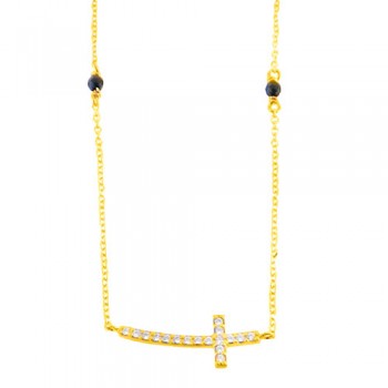 Χρυσό κολιέ Κ14 με ζιργκόν