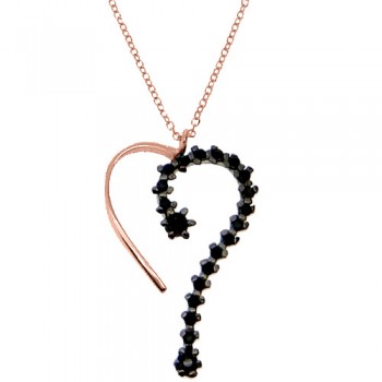 Κολιέ από ροζ χρυσό Κ14 με ζιργκόν