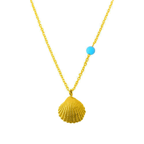 Κολιέ κοχύλι με μαργαριτάρι χρυσό Κ14