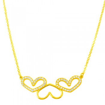 Χρυσό κολιέ Κ14 με ζιργκόν