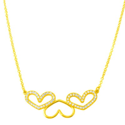 Χρυσό κολιέ Κ14 με ζιργκόν