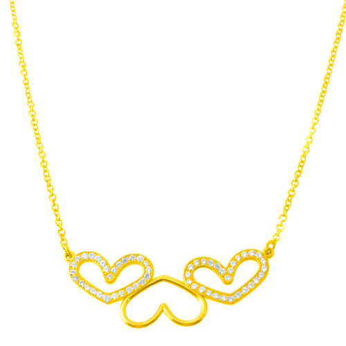 Χρυσό κολιέ Κ14 με ζιργκόν