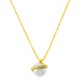 Χρυσό κολιέ Κ14 με μαργαριτάρι και ζιργκόν