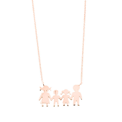 Κολιέ οικογένεια από ροζ χρυσό Κ14