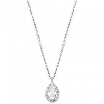 Λευκόχρυσο κολιέ σταγόνα Κ14