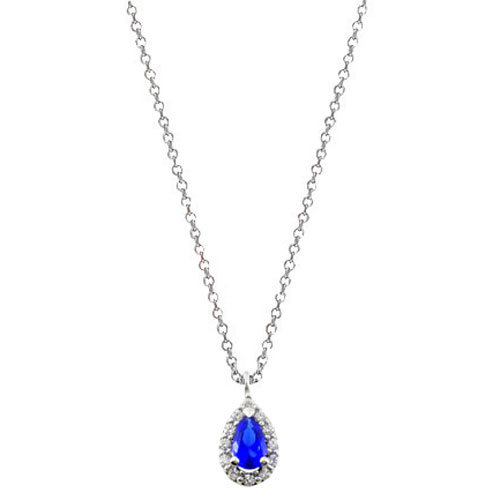 Λευκόχρυσο κολιέ σταγόνα Κ14